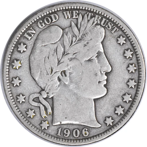 1906-D Barber Silver Half Dollar VF Uncertified #212