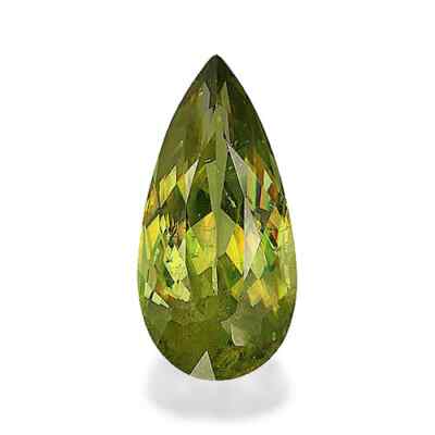 3.51 CT Marvelous Rare 100% Natural Green Pear Shaped Sphene Titanite