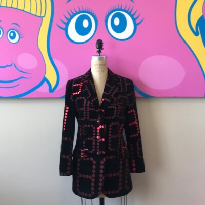 Moschino Cheap Chic Black Orange Velvet Blazer