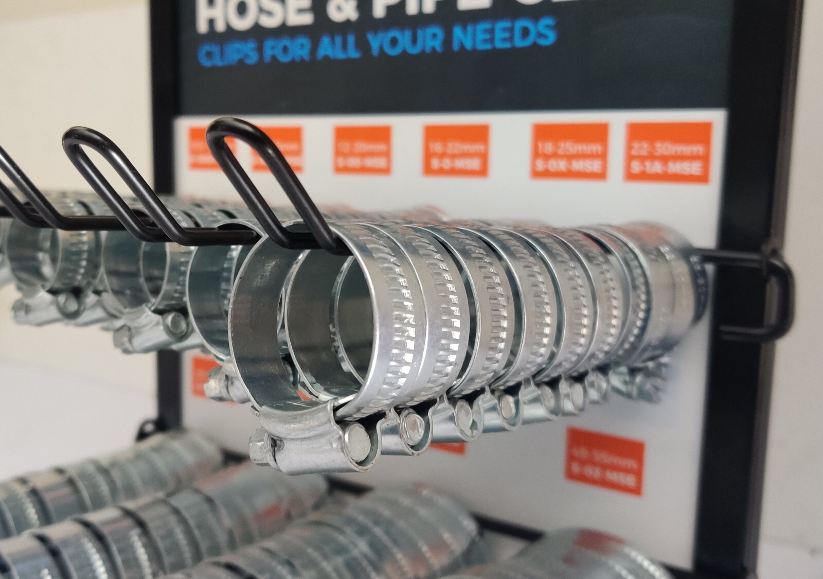 PREMIUM Jubilee Hose Clip Stand Dispenser 100 Assorted Clips Heavy Duty