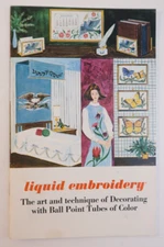 Liquid Embroidery Art Technique Decorating Ball Point Tubes Color Magazine 1967