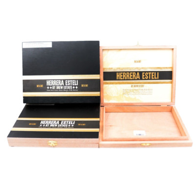Lot of 3 Herrera Esteli Toro Especial Miami Empty Wood Cigar Box 9'' x 7'' x 1.25''