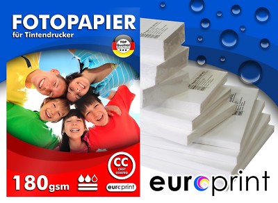 Fotopapier 180g DIN A3+ A3 plus 50 Blatt  Hochglanz Cast Coated Wasserfest TOP