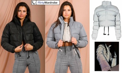 reflective cropped jacket womens