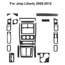 24Pcs Carbon Fiber Interior Full Kit Cover Trim Sticker For Jeep Liberty 2008-12
