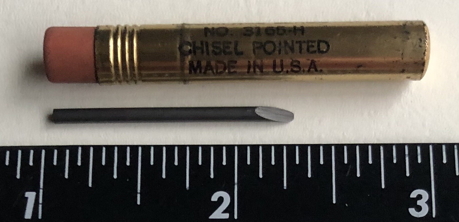 Vintage DIETZGEN 2mm Compass Lead Chisel Pointed 6pk Metal Tube Eraser USA