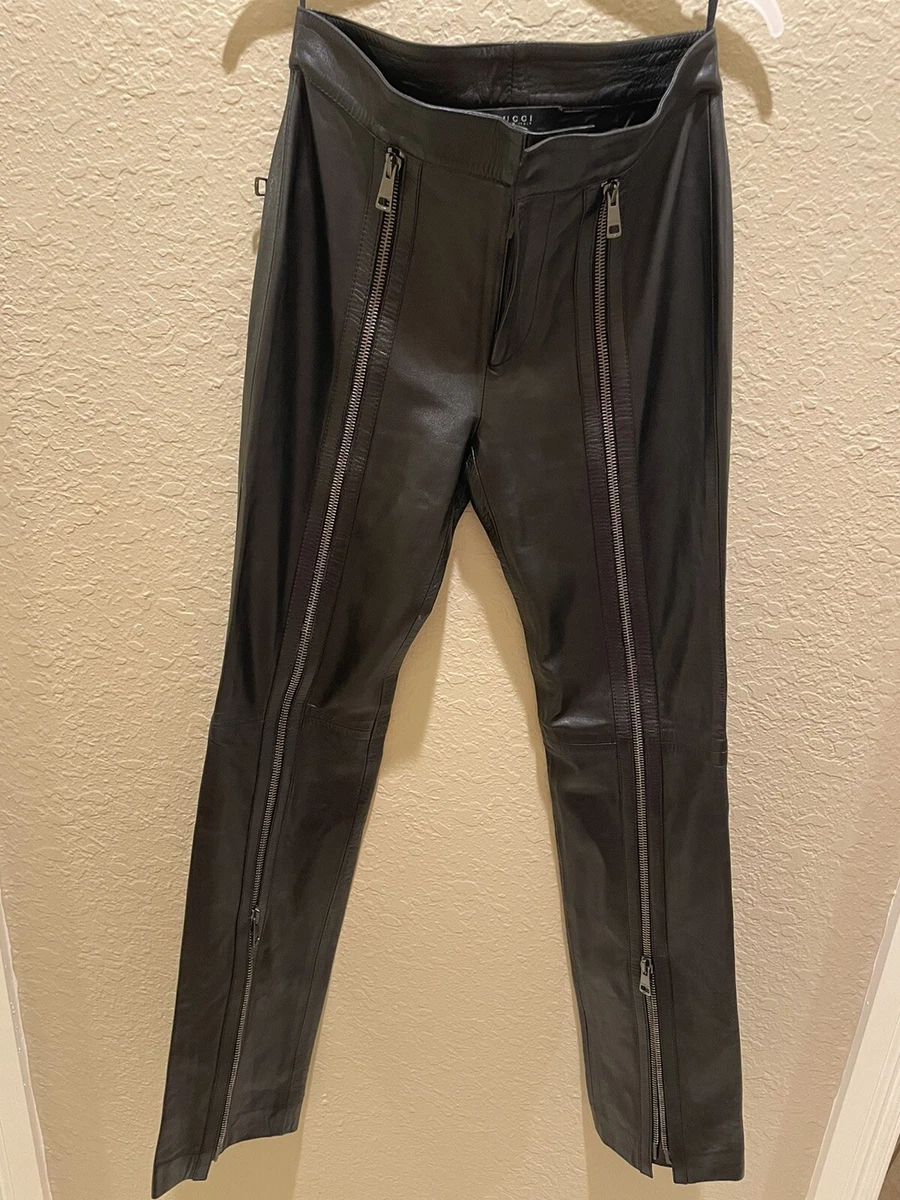 gucci leather trousers