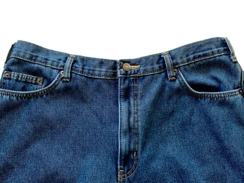 Jeans blu pieno, foderati in pile, gamba dritta a 5 tasche, taglia 38 x 30 - Foto 2 di 5