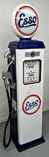 NEW REPLICA ESSO GAS PUMP - ANTIQUE OIL  REPRODUCTION (WHITE & BLUE)  FREE SHIP*