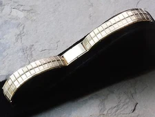Gold-filled Mid Century Modern 1960s watch band Accutron size straight ends NOS