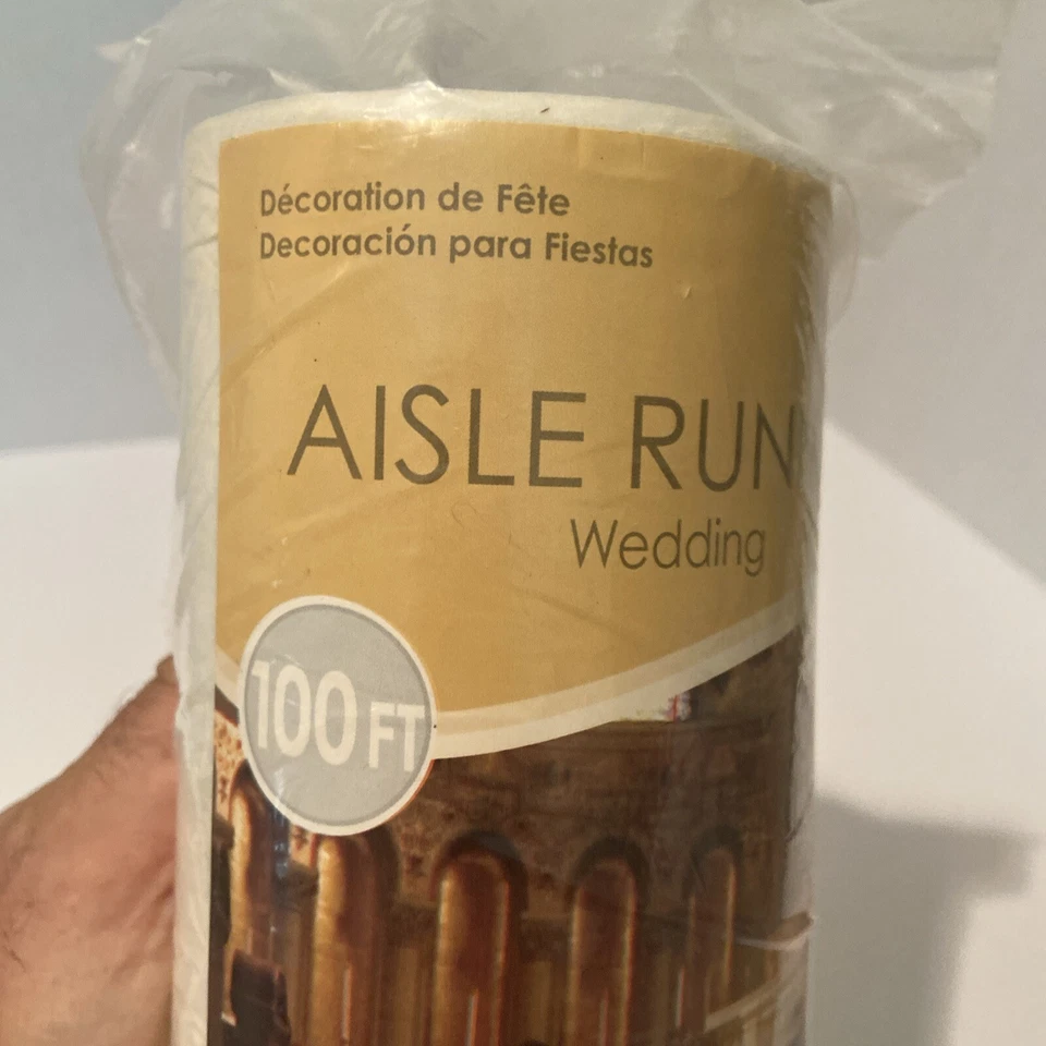 Pasillo de boda corredor Beistle 53026 Elite blanco/rosas interior/exterior 36” X 100’ Foto 3 de 4