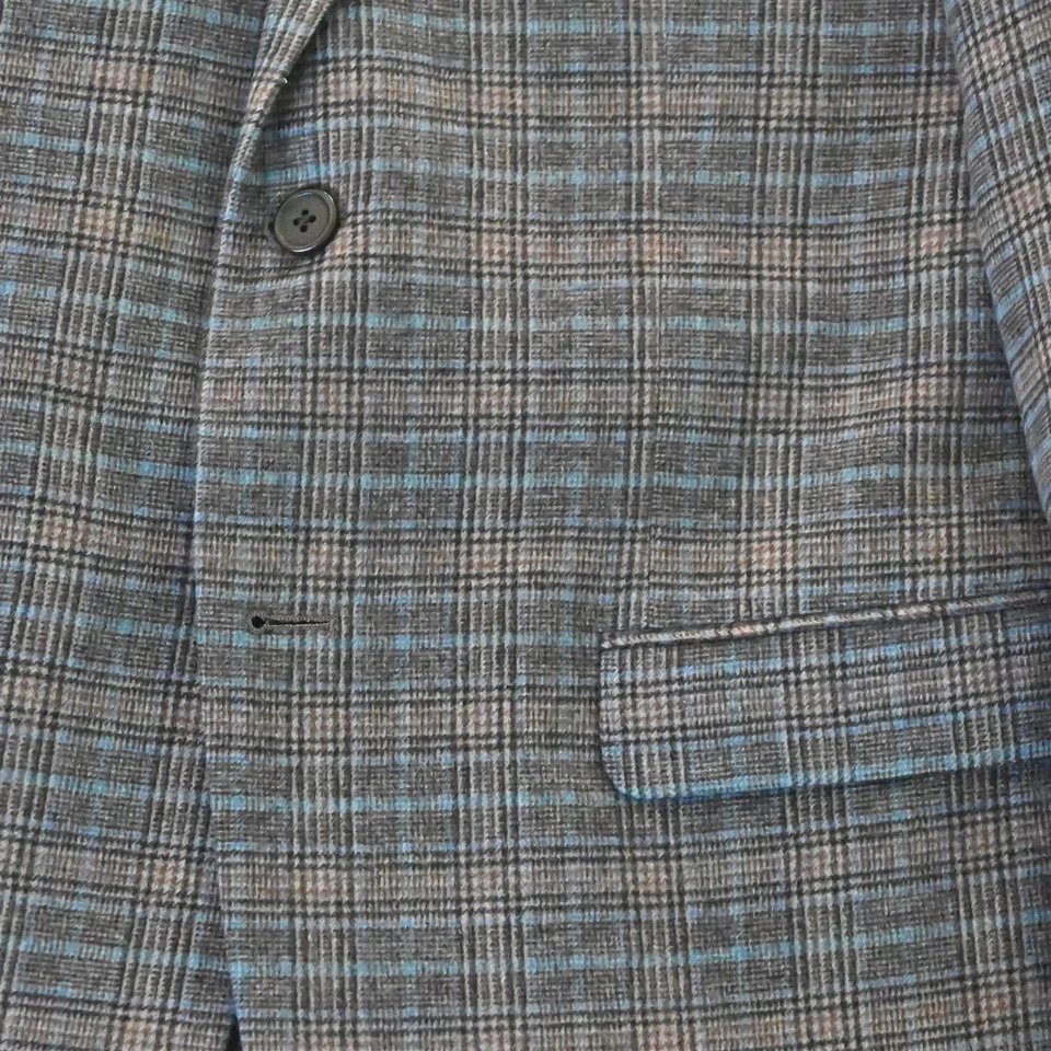 Adolfo 38с коричневый клетку ягненка шерсти фланели мужской блейзер костюм куртка спортивное пальто - Изображение 3 из 4