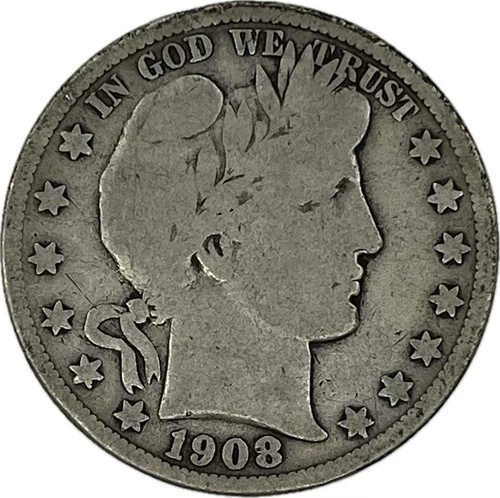 1908-S Barber Silver Half in SAFLIP® - VG- (Good+)
