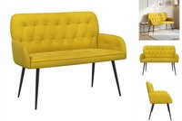 2-Sitzer-Sofa Mit Metallbeinen 2-Sitzer Gelb Samt