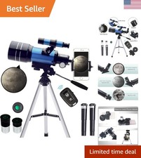 Telescope for Adults  Kids, 70mm Aperture 15X-150X Portable Refractor Telesc...