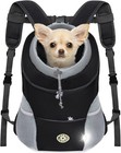 Pet Backpack Carrier Dog Cat Travel Bag Front Fold Mesh Ventilated Harness Zippe