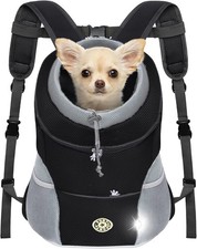 Pet Backpack Carrier Dog Cat Travel Bag Front Fold Mesh Ventilated Harness Zippe