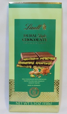 Lindt Dubai Style Chocolate Bar (5.3 oz/150g), Delicious Pistachio & Kadayif