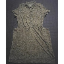 Urban Outfitters Leopard Print Short Sleeve Button Dress Mini RN 108140 Yaya