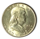 1948 50c Franklin Silver Half Dollar AU Philadelphia