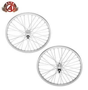 20 pouces ensemble roues vélos BMX axe traversant noir