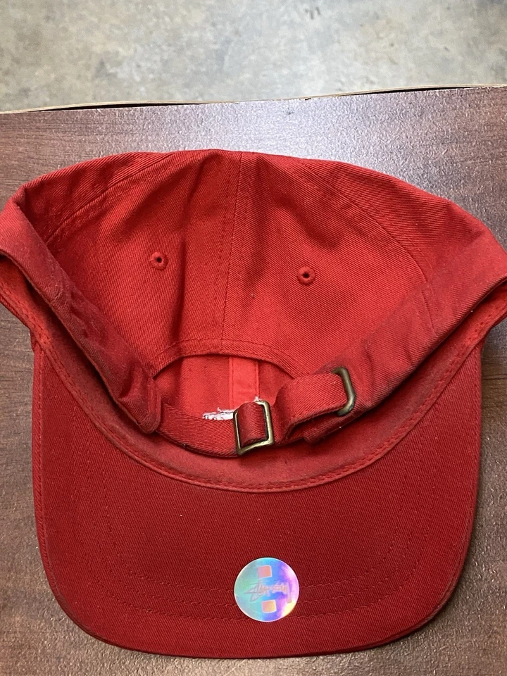 Sombrero Stussy Strapback Papá Ajustable Rojo Logo Skate Surf Punk De Colección Foto 2 de 2