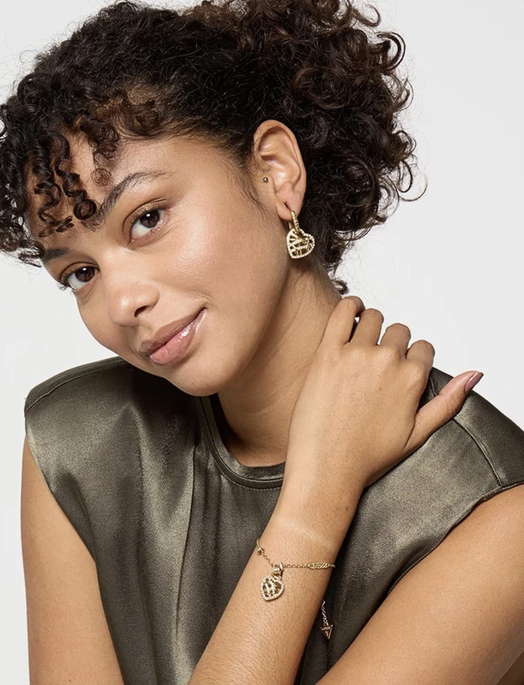 Guess Set Armband & Ohrringe Jubs03190jwygs Damen Gold Kristall - Bild 2 von 4