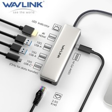 WAVLINK USB C Hub USB C to HDMI Adapter 2 USB3.1 A USB3.1-C 100W PD 2.5G RJ45