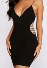 NWT WINDSOR Holiday NYE Dress Rhinestone Cut Out Sexy Size M