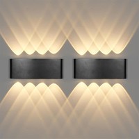 Canmeijia LED Wandlampe Innen AußEn 8W, IP65 Wandleuchte Schwarz 3000K