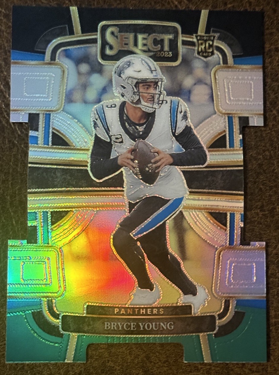 2023 Panini Select - Concourse Bryce Young #14 Black & Green Prizm Die-Cut (RC)