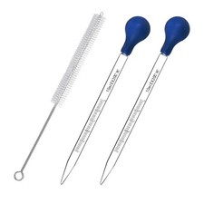 2-Pack 10 mL Glass Graduated Pipettes with Cleaning Brush