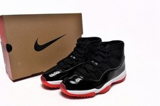 Air Jordan 11 Bred Retro Black Varsity Red 378037-061 Men's Sneakers