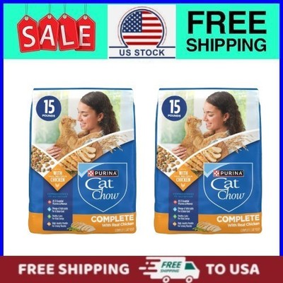 (2 pack) Purina Cat Chow Complete High Protein Dry Cat Food with Real Chicken