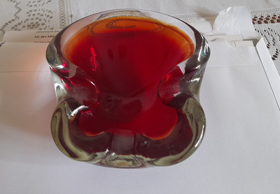 murano aschenbecher rot