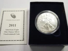 Uncirculated 2011 American Silver Eagle Burnishied OGP