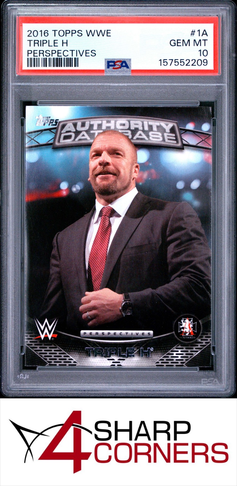 2016 TOPPS WWE PERSPECTIVES #1A TRIPLE H POP 1 PSA 10 view 1