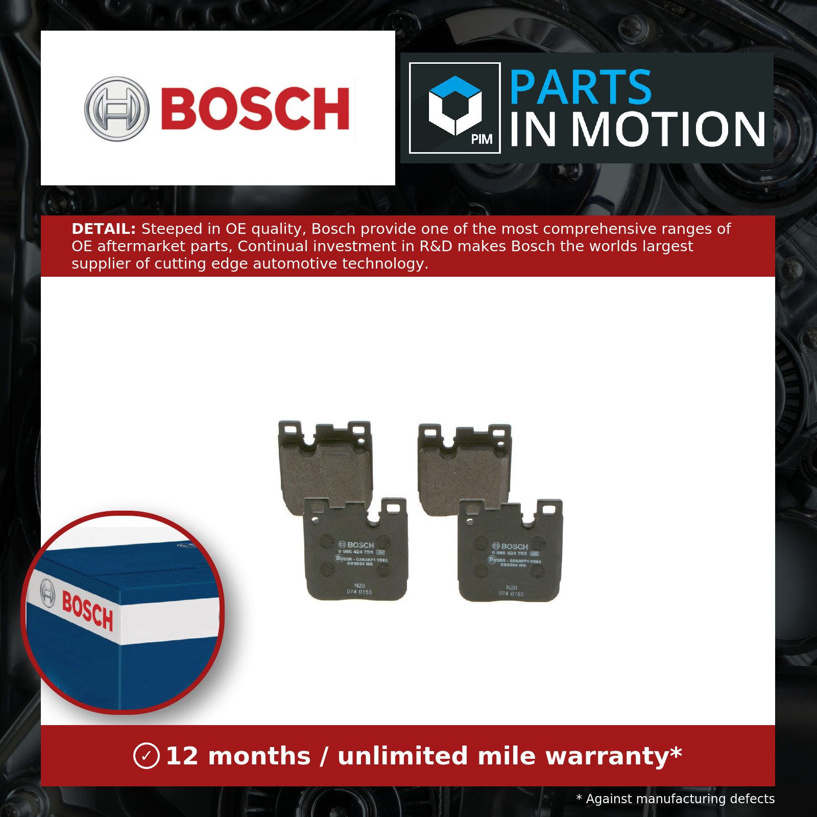 BOSCH-OE 0 986 424 755-OE Brake Pad Set, disc brake for BMW - Image 4