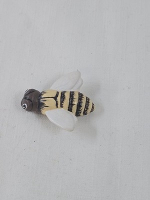 Handmade Ceramic Bee Figurine Collectible Hand Painted Insect Decor 1.5''