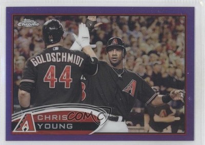 2012 Topps Chrome Retail Purple Refractor Chris Young #145 0e3