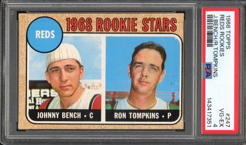 1968 Topps #247 Johnny Bench Rookie PSA 4 Vintage HOF RC Baseball Card (7351)