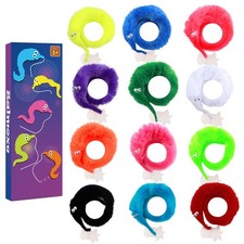 12 Pcs Fuzzy Worms on with a Invisible String Carnival Party Favors for Kids ...