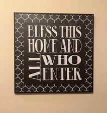 Bless This Home and All Who Enter Wall Sign 31" x 31" 