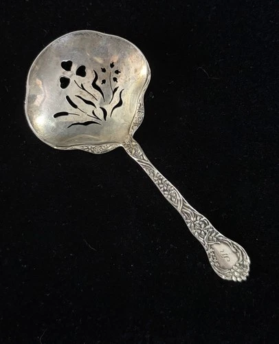 Antique Gorham “Meadow” Sterling Silver Art Nouveau 5.25” Nut/Bon Bon Spoon 27 G