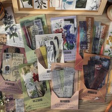 40pcs vintage sticker pack,Article, Painting, Universe,Book Shelf, Artists