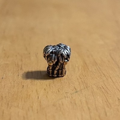 Pandora 925 Sterling Silber 14k Bicolor Palme Kokosnüsse Bead Charm ZURÜCKGENOMMEN