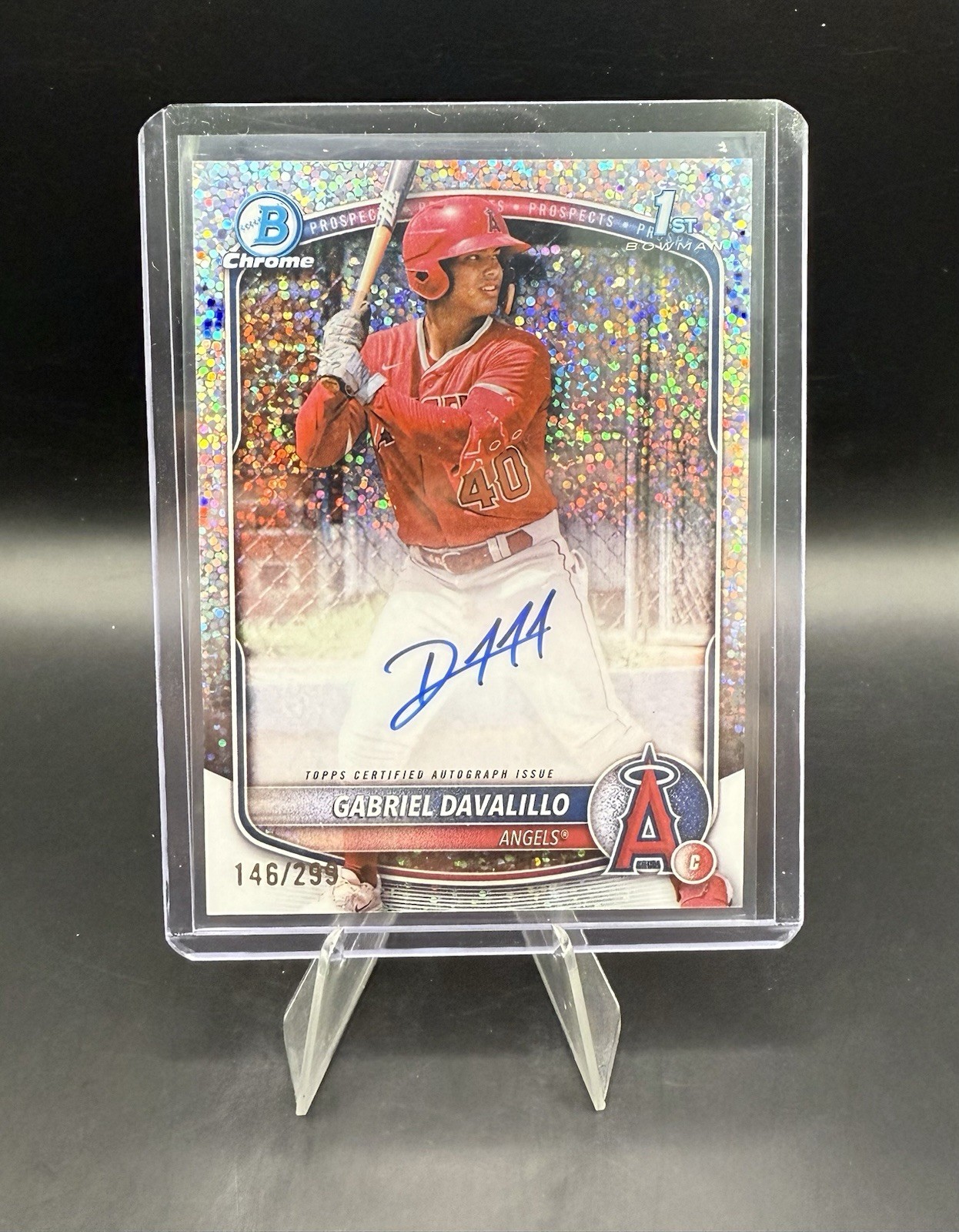 GABRIEL DAVALILLO 2025 BOWMAN CHROME 1ST SPECKLE AUTO /299 Q2864