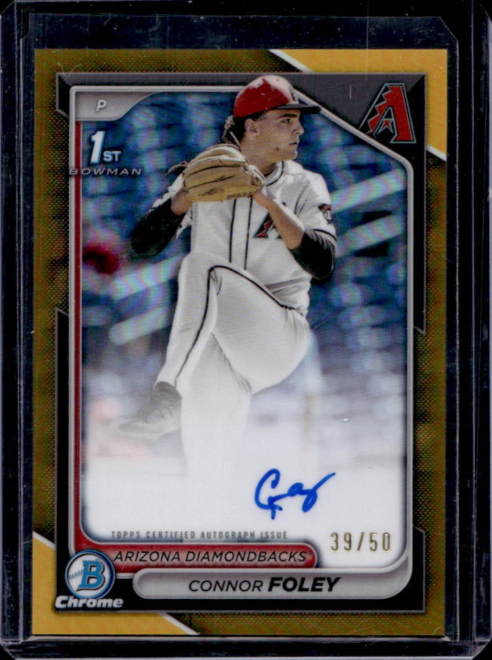 2024 Bowman Draft Connor Foley Chrome Auto Gold Refractor 1st #39/50