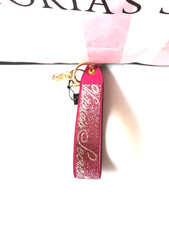 Victoria's Secret Shine Rhinestone Wrislet Keychain Strap Pink Logo NWT