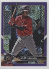 2018 Bowman Chrome Prospects Purple Shimmer Refractor Kristian Robinson 04ie